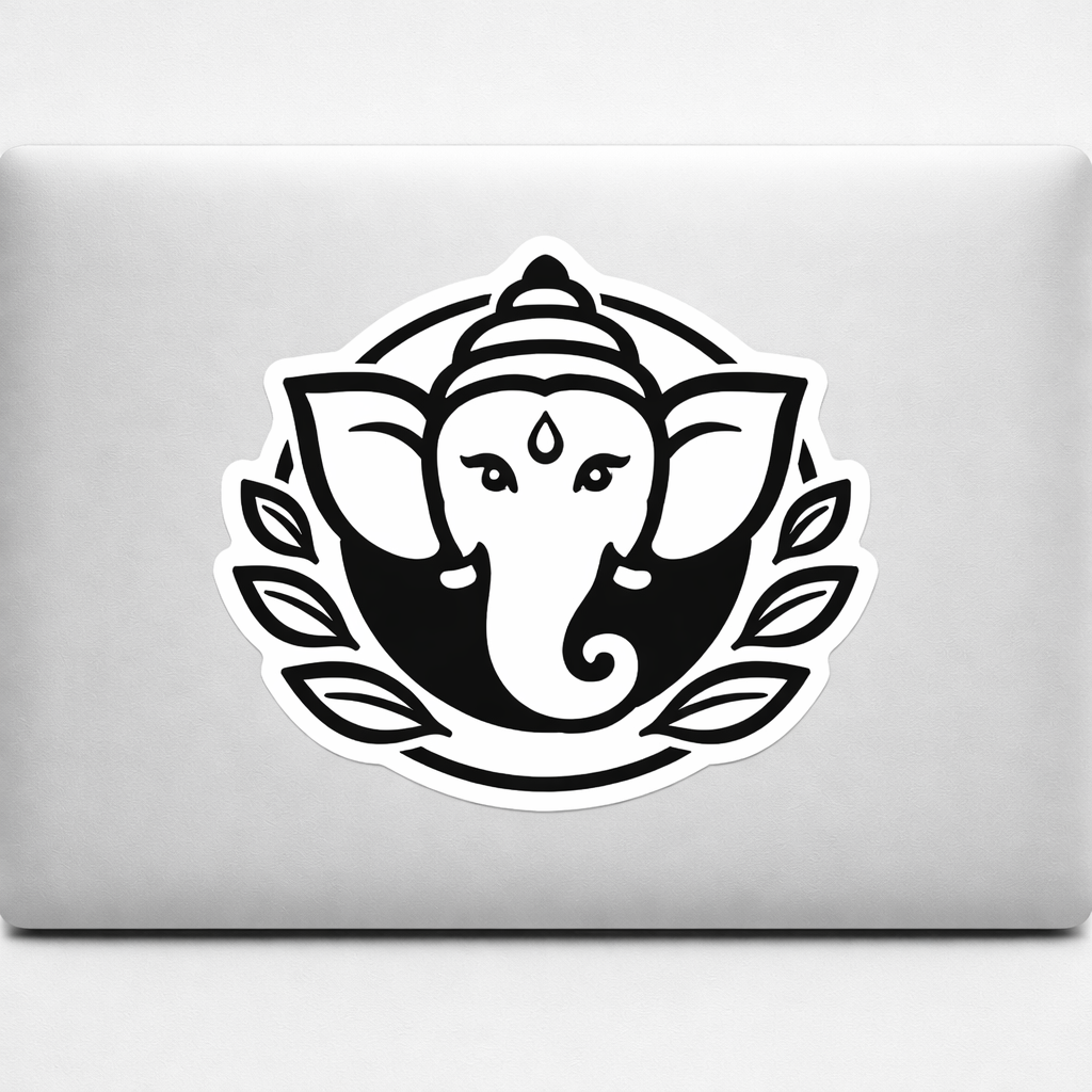 Ganesha Face Sticker Decal Vinyl Laptop Car Window Bumper AUTO Water Bottle Helmets Waterproof