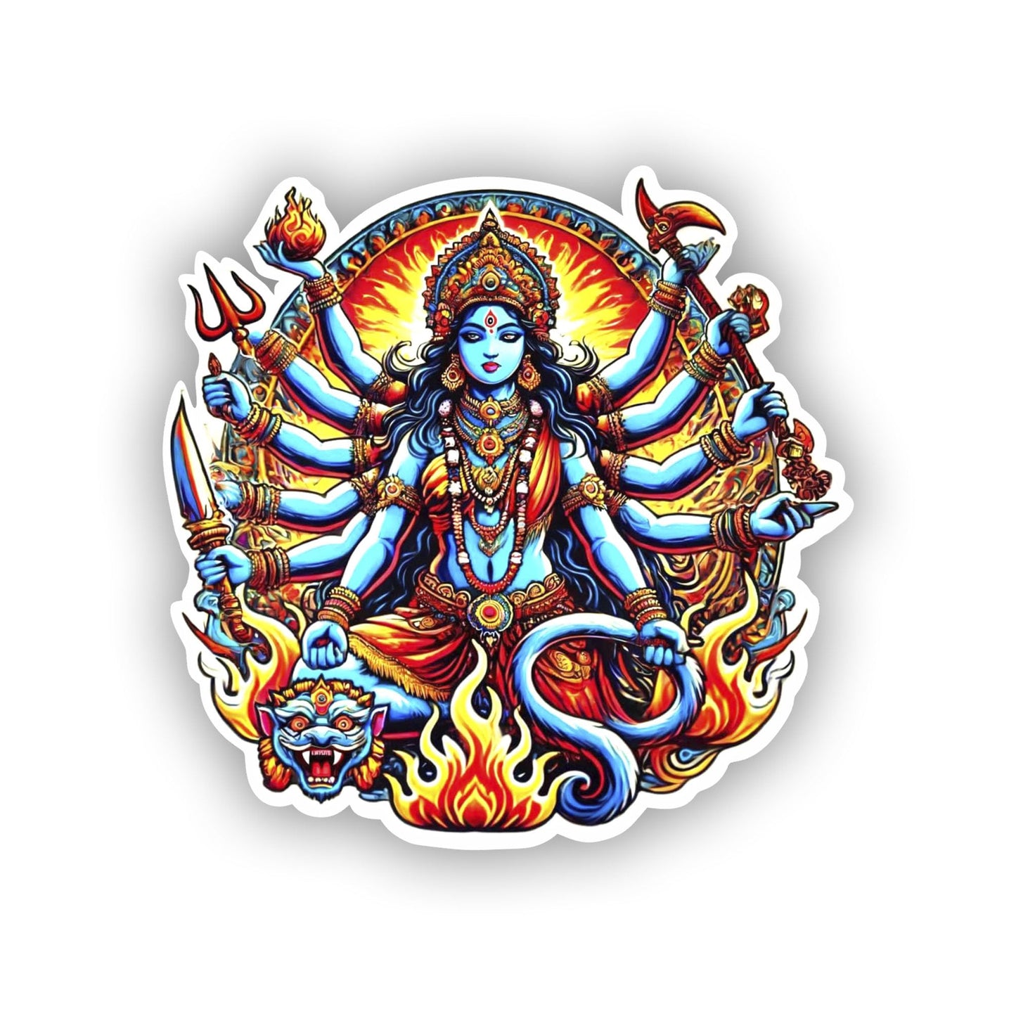 Vinyl sticker: Kali Hindu Goddess of Destruction and Rebirth Sticker Decal for Laptop, Wall, Car, Window, Bumper, Truck, Waterproof Auto, Water Bottle