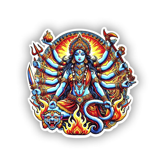 Vinyl sticker: Kali Hindu Goddess of Destruction and Rebirth Sticker Decal for Laptop, Wall, Car, Window, Bumper, Truck, Waterproof Auto, Water Bottle