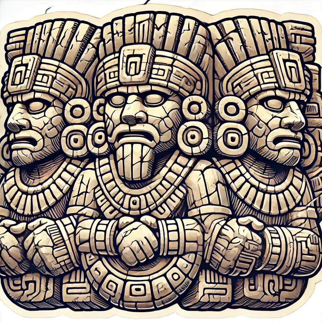 Vinyl sticker: Aztec Stone Deity Sculpture Laptop Wall Car Window Bumper Sticker Decal Truck Waterproof Auto Water Bottle (6)