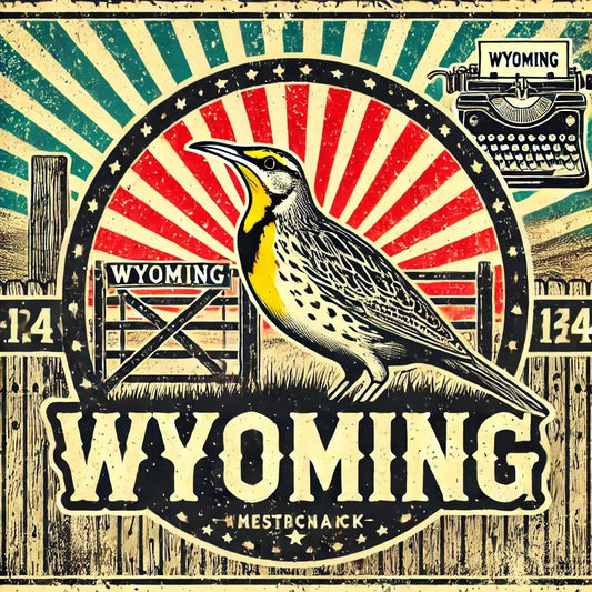 Vinyl sticker: Vintage Western Meadowlark Sticker for Laptop, Wall, Car, Window, Bumper, Decal, Truck, Auto, Water Bottle – Retro Ranch Wyoming State Bird Americana Design (6)