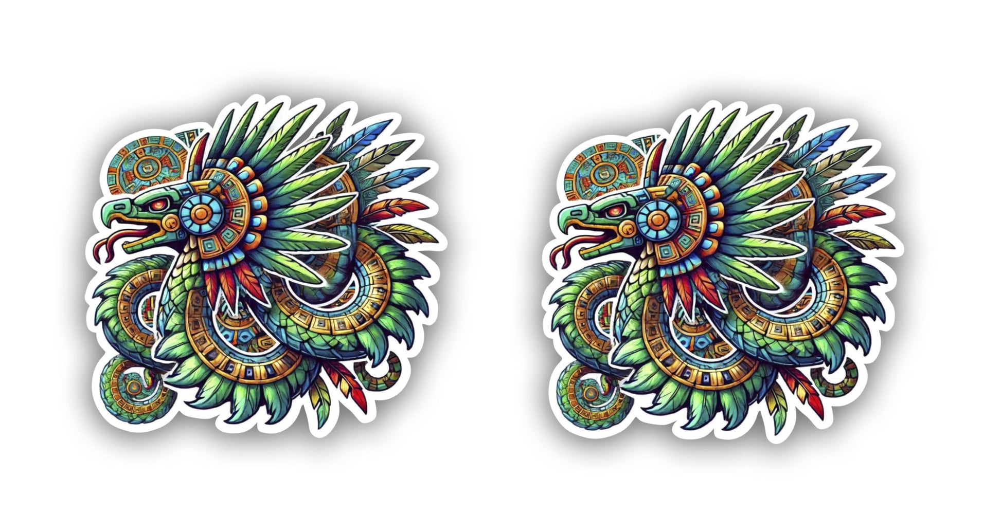 Vinyl sticker: Aztec Tezcatlipoca God Sticker - Bold Design with Obsidian Mirror and Jaguar Attributes for Laptop, Wall, Car, Window, Bumper, Waterproof Decal for Truck, Auto, Water Bottle (6)