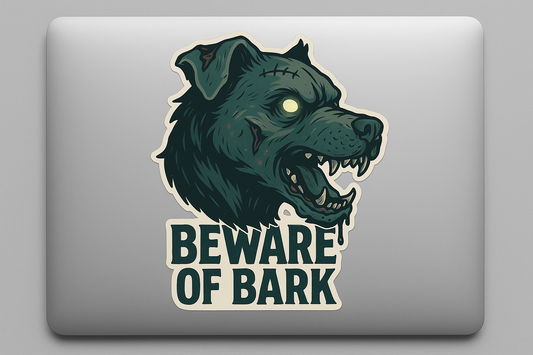 Zombie Dog Sticker Decal Vinyl Laptop Car Window Bumper AUTO Bottle Water Bottle Helmets Waterproof Glow Eyes