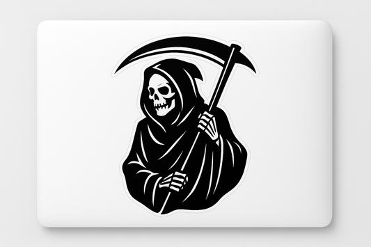 Skeleton Grim Reaper Sticker Decal Vinyl Laptop Car Window Bumper AUTO Water Bottle Helmets Waterproof Scythe