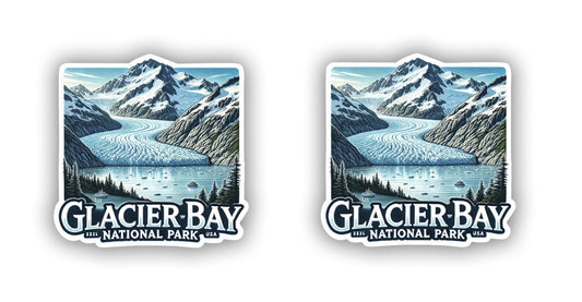 Vinyl sticker: Glacier Bay National Park Scenic Sticker for Laptop, Wall, Car, Window, Bumper, Waterproof Decal for Truck, Auto, Water Bottle