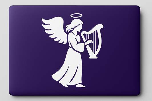 Purple Angel Silhouette Sticker Decal Vinyl Laptop Car Window Bumper AUTO Water Bottle Helmets Waterproof Harp