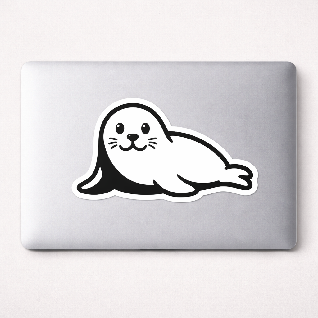 Minimalist Harbor Seal Sticker Decal Vinyl Laptop Car Window Bumper AUTO Water Bottle Helmets Waterproof Icon Monochrome