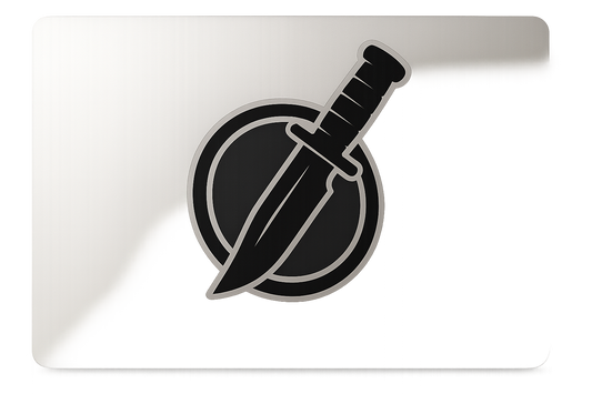 Combat Knife Shield Sticker Decal Vinyl Laptop Car Window Bumper Truck AUTO Bottle Water Bottle Helmets Waterproof