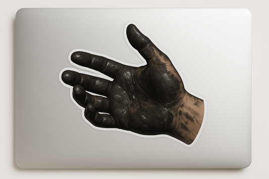 Worker's Hand Sticker Decal Vinyl Laptop Car Window Bumper AUTO Water Bottle Helmets Waterproof Grease Mechanics