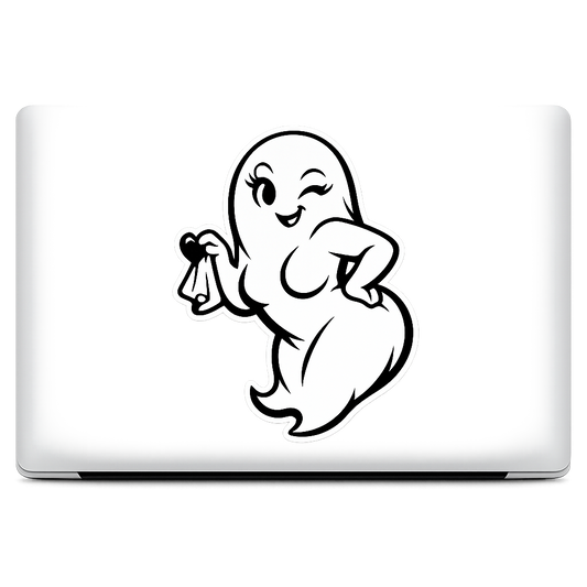 Ghost Pin-Up Sticker Decal Vinyl Laptop Car Window Bumper AUTO Water Bottle Helmets Waterproof Cheeky Illustration