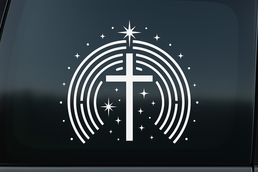 Rainbow Cross Sticker Decal Vinyl Laptop Car Window Bumper AUTO Water Bottle Helmets Waterproof