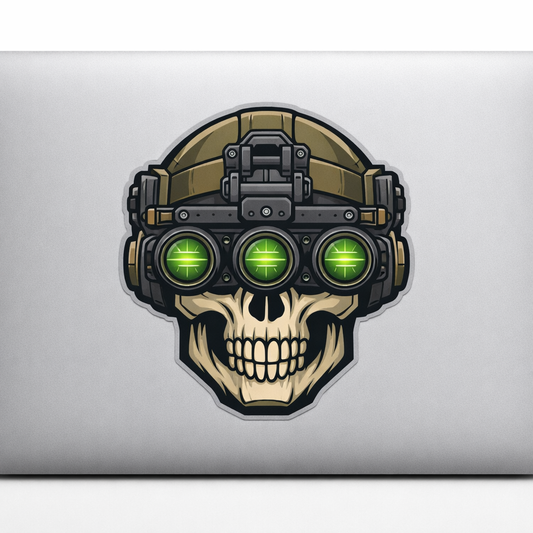 Skull NVG Sticker Decal Vinyl Laptop Car Window Bumper AUTO Water Bottle Helmets Waterproof Tactical Modern Warfare