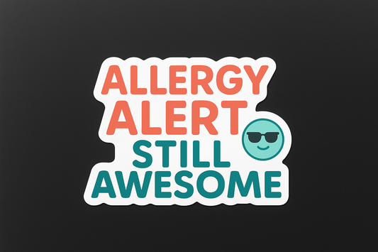 Allergy Alert Sticker Decal Vinyl Laptop Car Window Bumper AUTO Water Bottle Helmets Waterproof