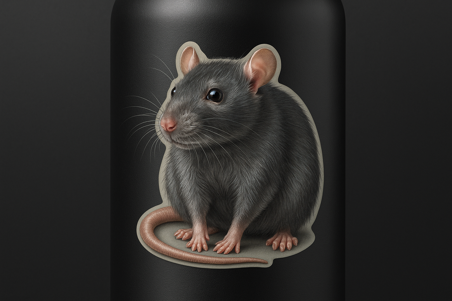 Realistic Gray Rat Sticker Decal Vinyl Laptop Car Window Bumper AUTO Water Bottle Helmets Waterproof