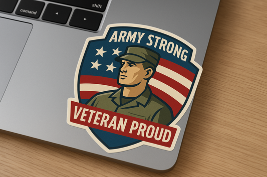 Army Strong Veteran Proud Sticker Decal Vinyl Laptop Car Window Bumper AUTO Water Bottle Helmets Waterproof USA