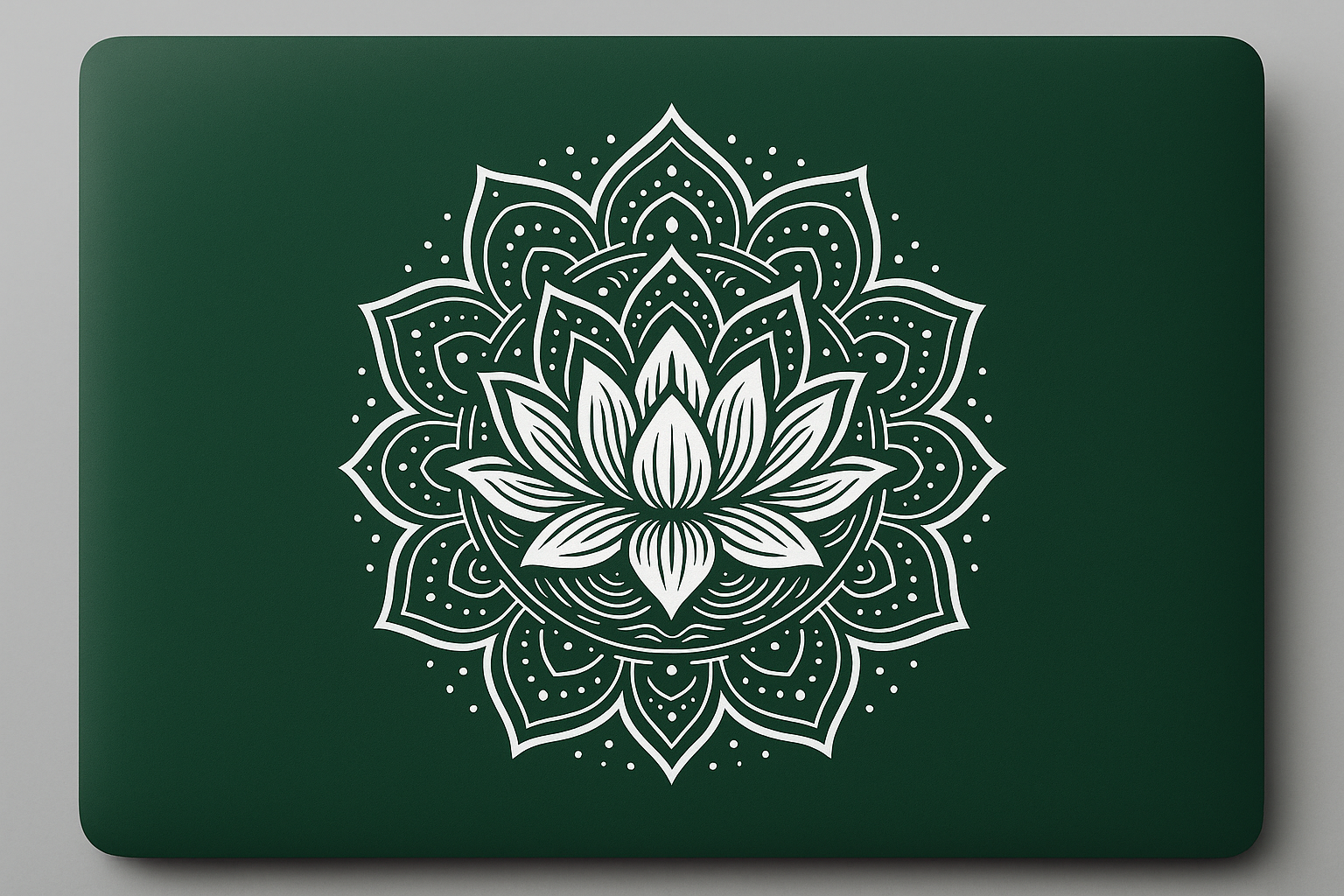 Green Lotus Mandala Sticker Decal Vinyl Laptop Car Window Bumper AUTO Water Bottle Helmets Waterproof Peaceful
