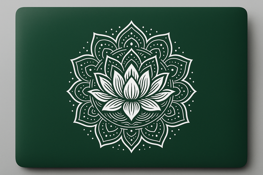 Green Lotus Mandala Sticker Decal Vinyl Laptop Car Window Bumper AUTO Water Bottle Helmets Waterproof Peaceful