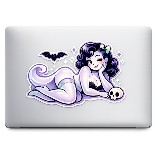 Ultra-clean Ghost Sticker Decal Vinyl Laptop Car Window Bumper AUTO Water Bottle Helmets Waterproof Spooky Aesthetic