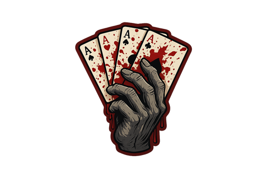Bloody Killer Hand Playing Cards Sticker Decal Vinyl Laptop Car Window Bumper AUTO Water Bottle Helmets Waterproof