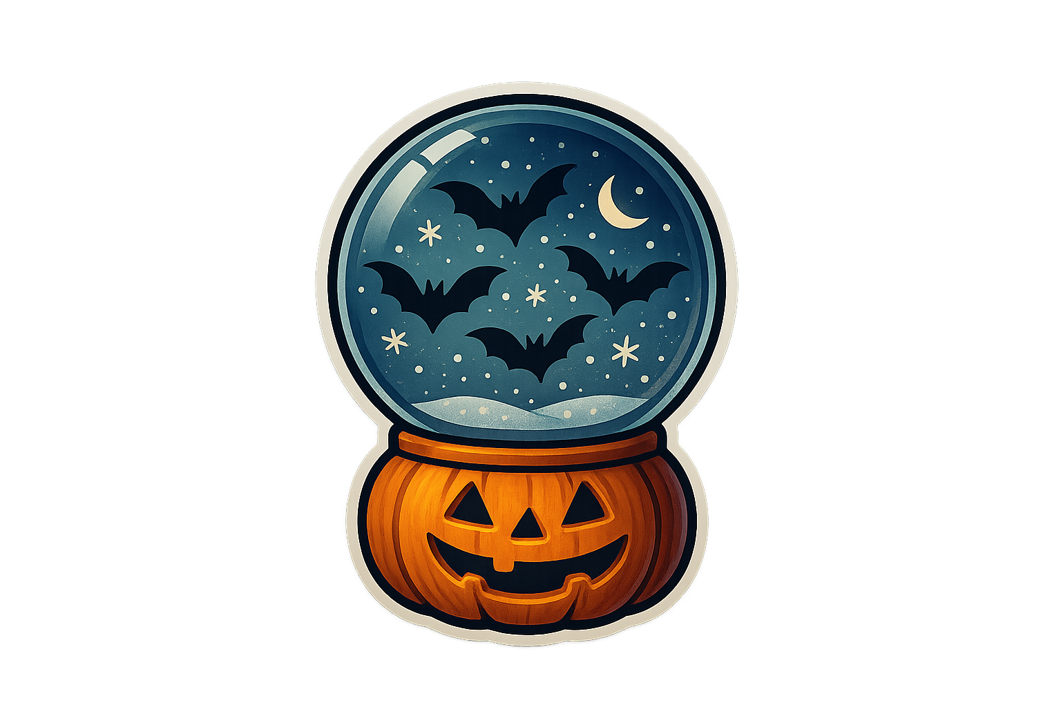 Pumpkin Snow Globe Sticker Decal Vinyl Laptop Car Window Bumper AUTO Water Bottle Helmets Waterproof Halloween