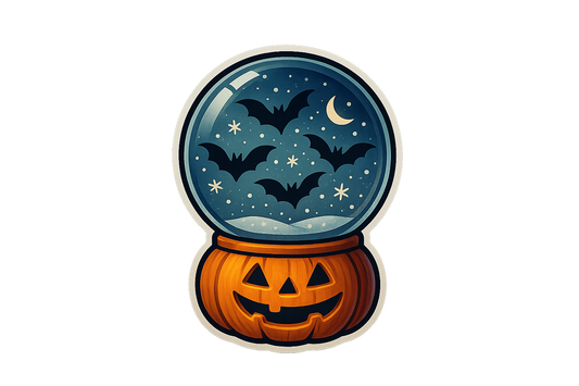 Pumpkin Snow Globe Sticker Decal Vinyl Laptop Car Window Bumper AUTO Water Bottle Helmets Waterproof Halloween