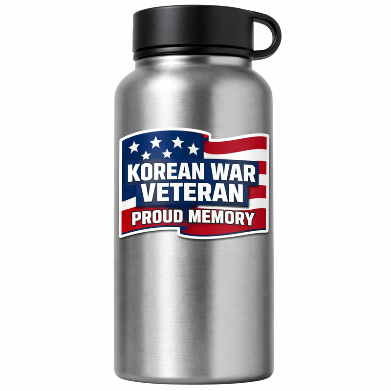 Korean War Veteran Sticker Decal PROUD MEMORY USA Patriot Flag Vinyl Laptop Car Window Bumper AUTO Water Bottle Helmets Truck Waterproof Military Commemorative