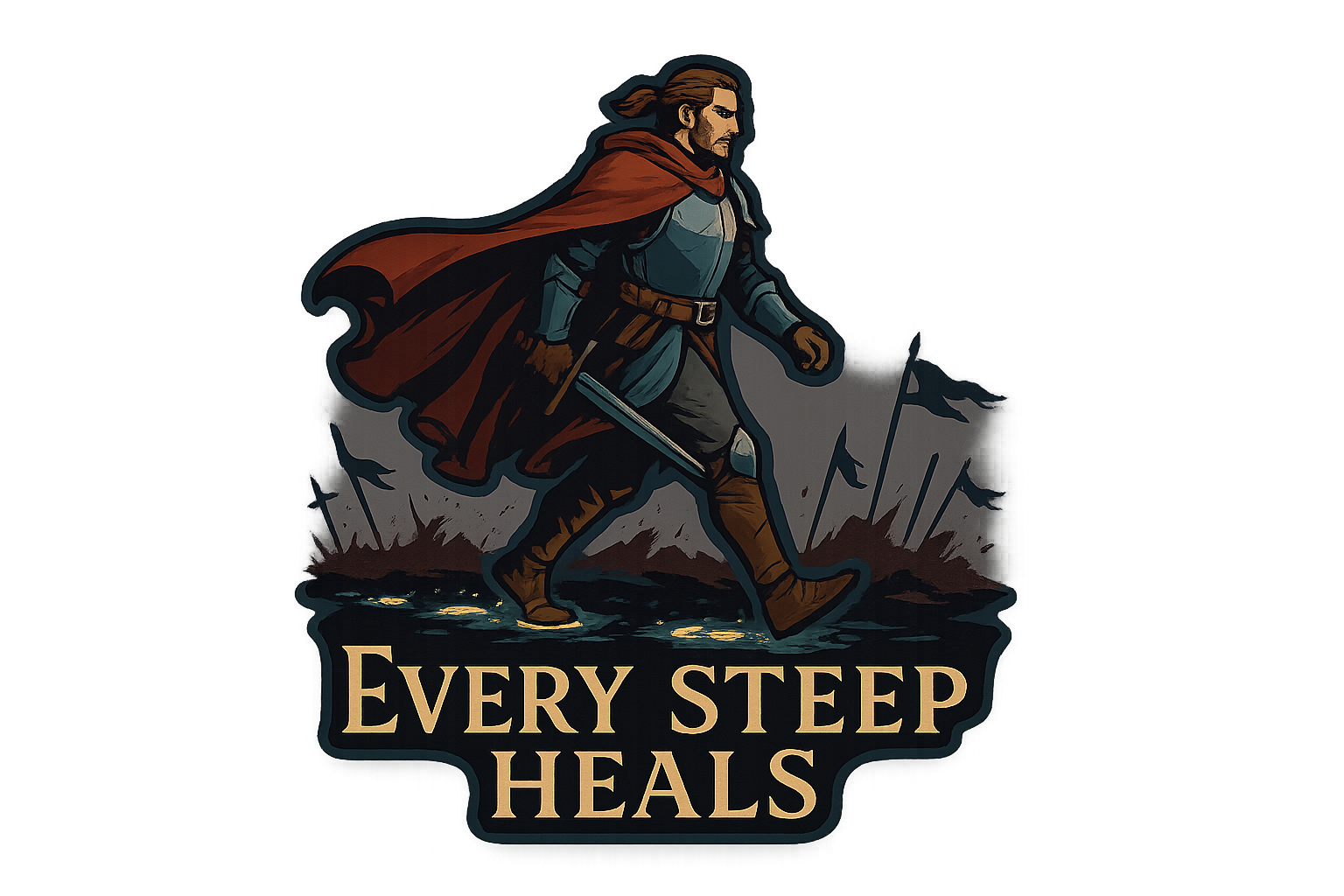 Raphael Sticker Decal Vinyl Glowing Footprints Laptop Car Window Bumper AUTO Water Bottle Helmets Waterproof Art