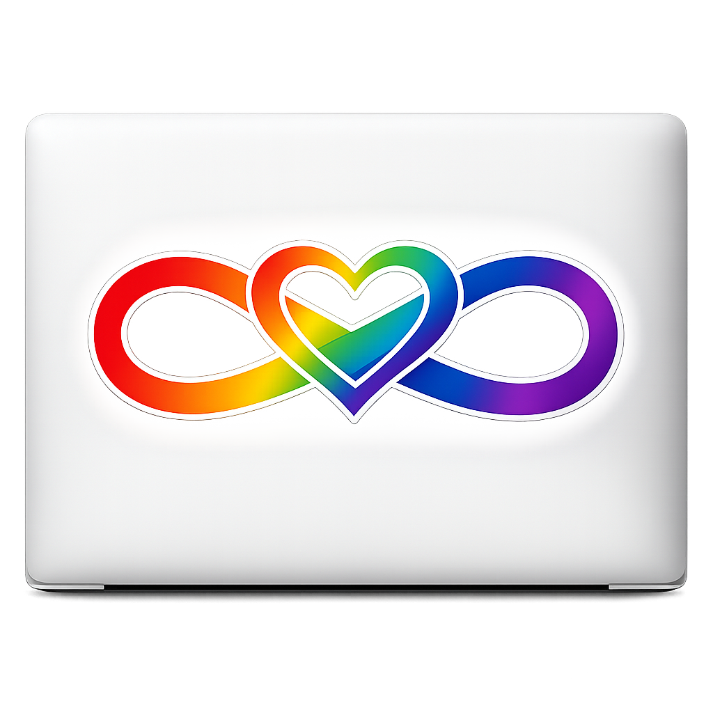 Infinity Symbol Heart Sticker Decal Vinyl Laptop Car Window Bumper AUTO Water Bottle Helmets Waterproof