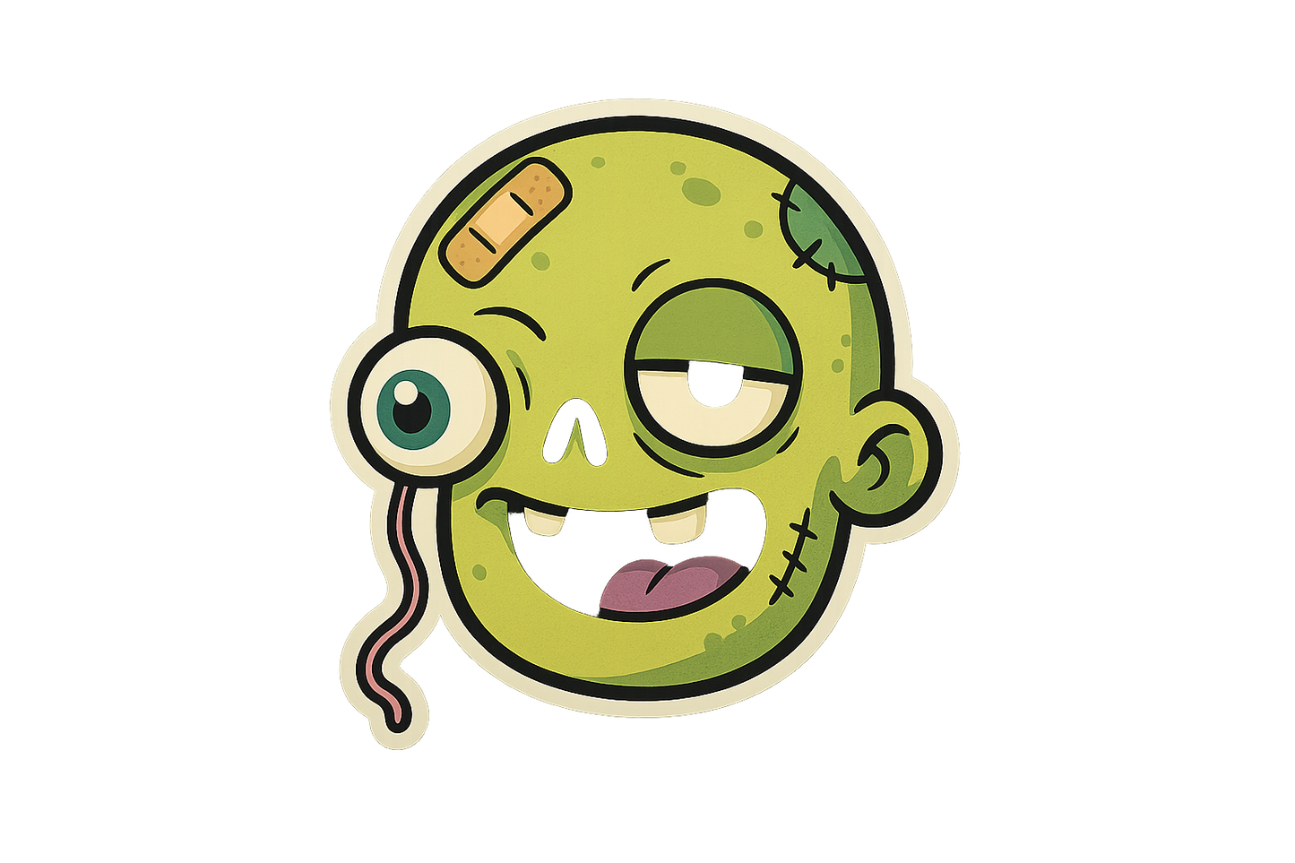 Cartoon Zombie Sticker Decal Vinyl Laptop Car Window Bumper AUTO Water Bottle Helmets Waterproof Regular Style