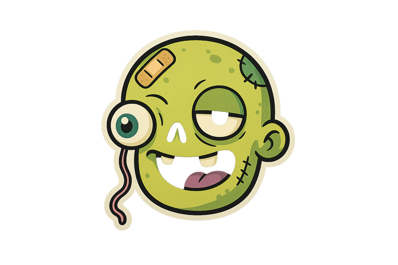 Cartoon Zombie Sticker Decal Vinyl Laptop Car Window Bumper AUTO Water Bottle Helmets Waterproof Regular Style