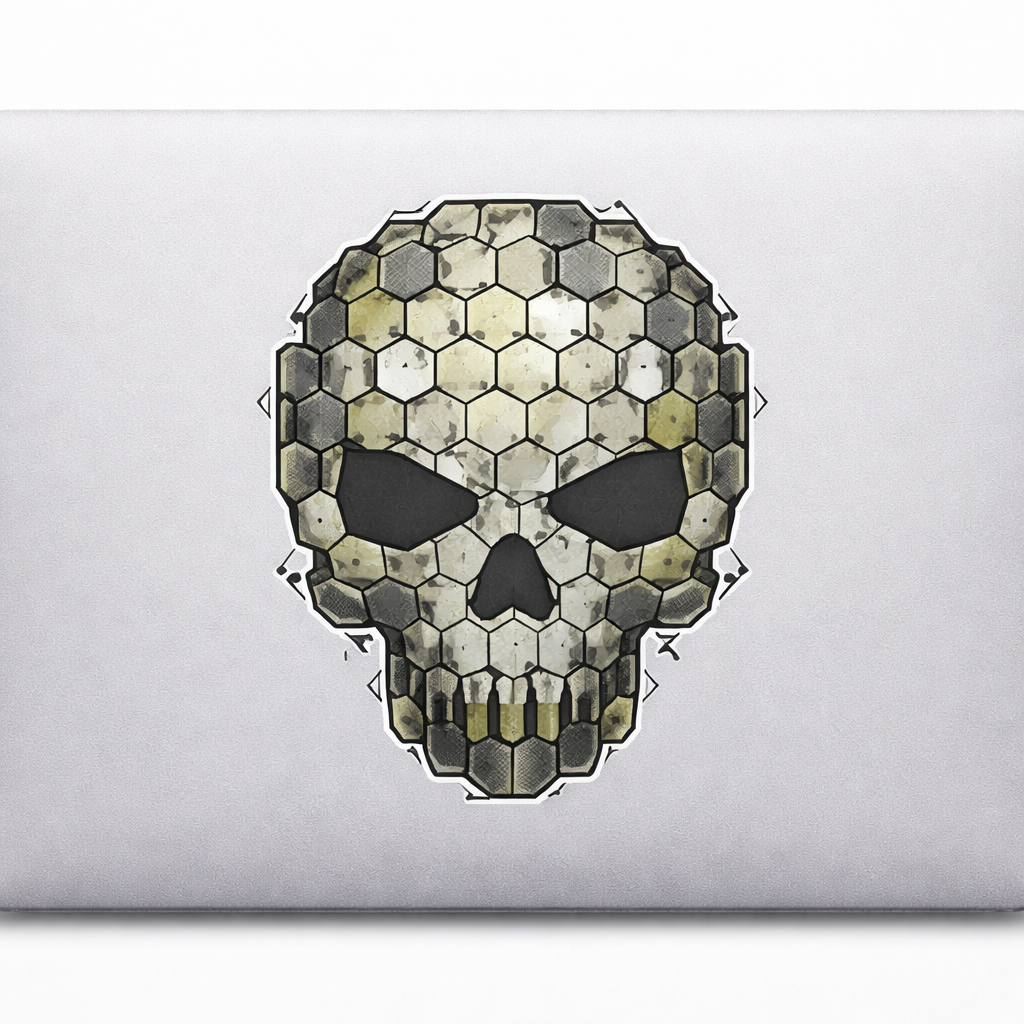 Tactical Skull Grid Sticker Decal Vinyl Laptop Car Window Bumper AUTO Water Bottle Helmets Waterproof Design