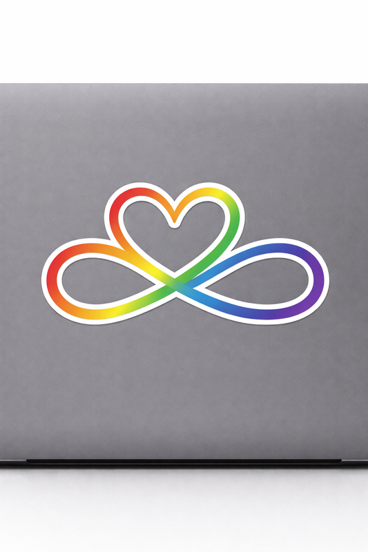 Heart Infinity Rainbow Sticker Decal Vinyl Laptop Car Window Bumper AUTO Water Bottle Helmets Waterproof Pride