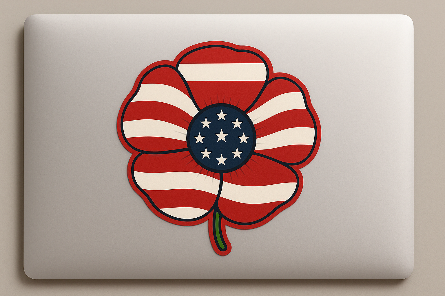 USA United States Sticker Decal Vinyl Laptop Car Window Bumper AUTO Water Bottle Helmets Waterproof Poppy Flower Flag