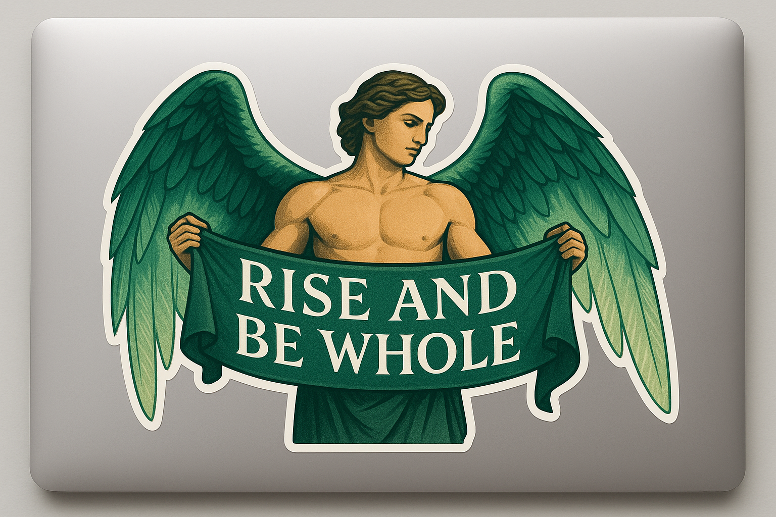 Raphael Angel Sticker Decal Vinyl Laptop Car Window Bumper AUTO Water Bottle Helmets Waterproof Green White Light Wings Banner