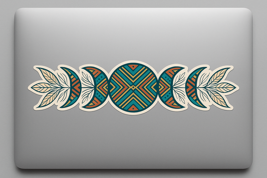 Tribal Moon Phases Sticker Decal Vinyl Laptop Car Window Bumper AUTO Water Bottle Helmets Waterproof Feathers