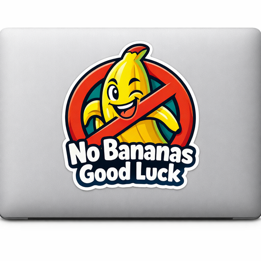 Banana Prohibition Sticker Decal Vinyl Laptop Car Window Bumper AUTO Water Bottle Helmets Waterproof Cartoon Art