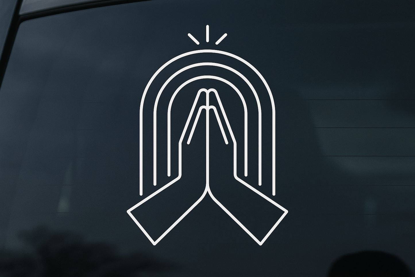 Rainbow Prayer Hands Sticker Decal Vinyl Laptop Car Window Bumper AUTO Water Bottle Helmets Waterproof Faith