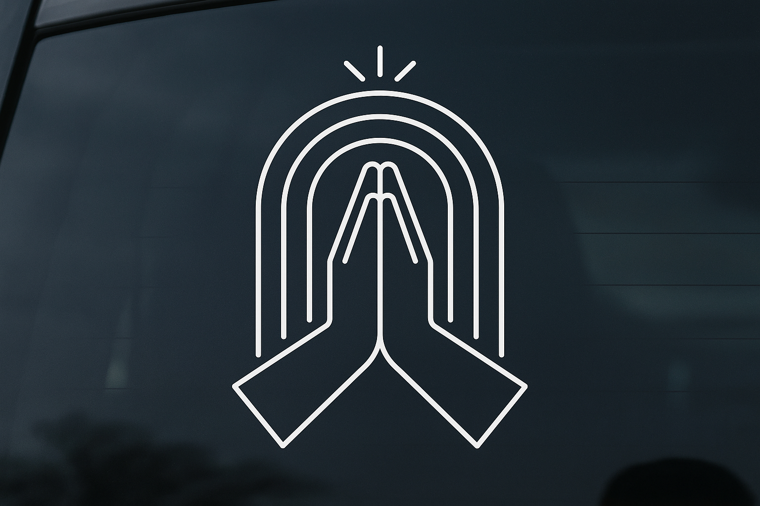 Rainbow Prayer Hands Sticker Decal Vinyl Laptop Car Window Bumper AUTO Water Bottle Helmets Waterproof Faith