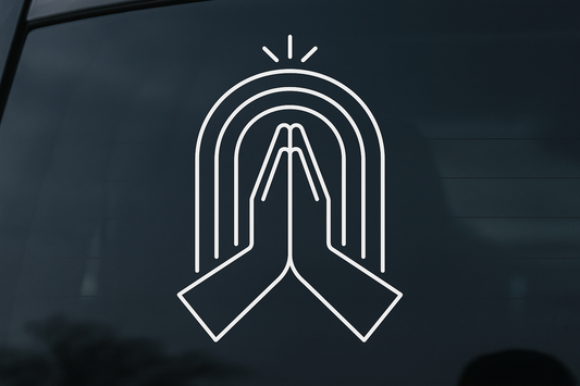 Rainbow Prayer Hands Sticker Decal Vinyl Laptop Car Window Bumper AUTO Water Bottle Helmets Waterproof Faith