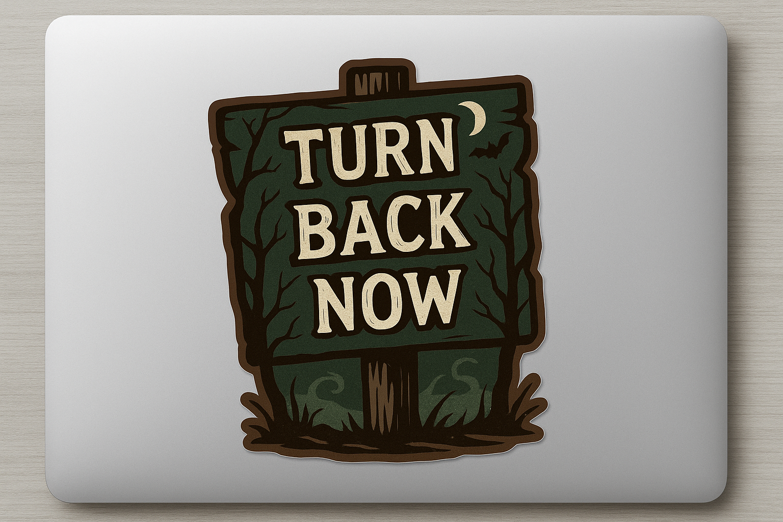 Haunted Forest Sign Sticker Decal Vinyl Laptop Car Window Bumper AUTO Water Bottle Helmets Waterproof Spooky