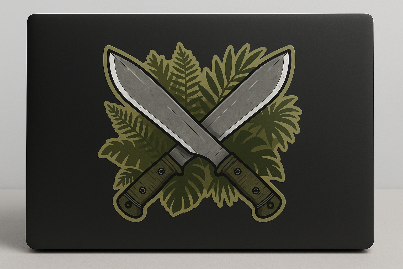 Crossed Machetes Sticker Decal Vinyl Laptop Car Window Bumper AUTO Water Bottle Helmets Waterproof Military Jungle