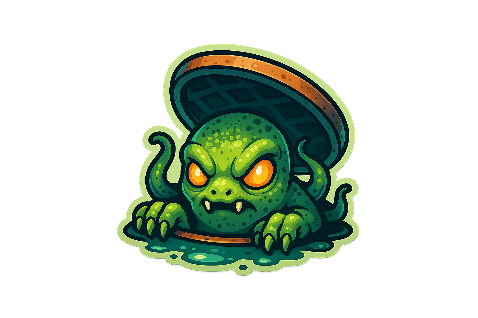 Creepy Monster Manhole Sticker Decal Vinyl Laptop Car Window Bumper AUTO Water Bottle Helmets Waterproof