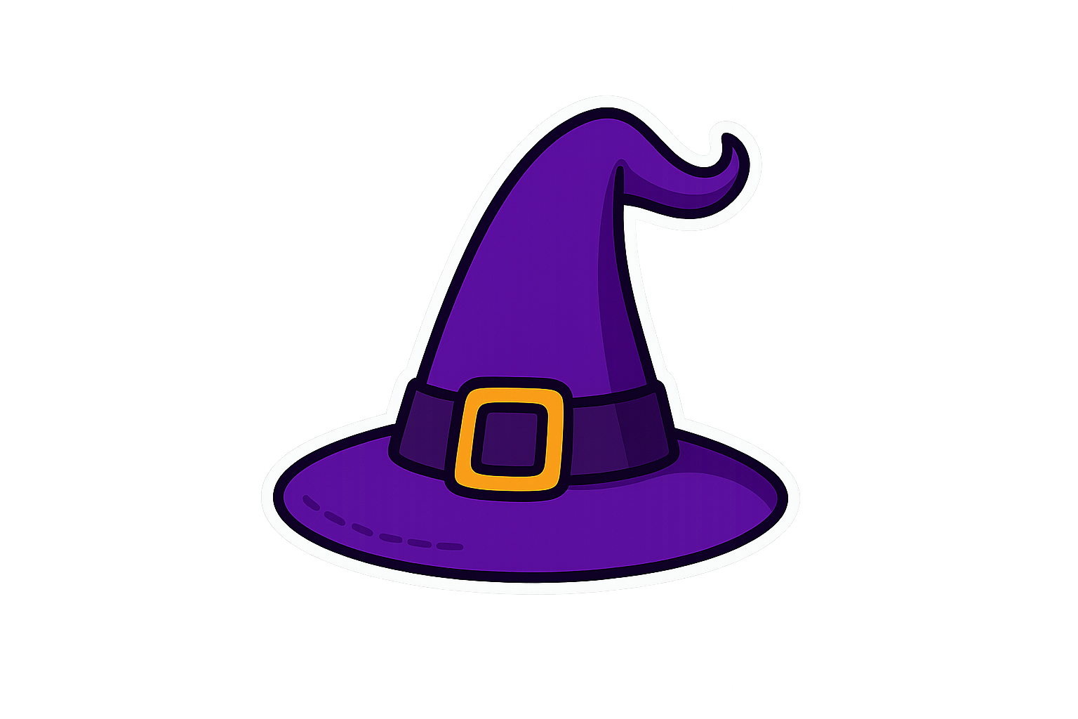 Witch’s Hat Sticker Decal Vinyl Laptop Car Window Bumper AUTO Water Bottle Helmets Waterproof Cartoon Buckle