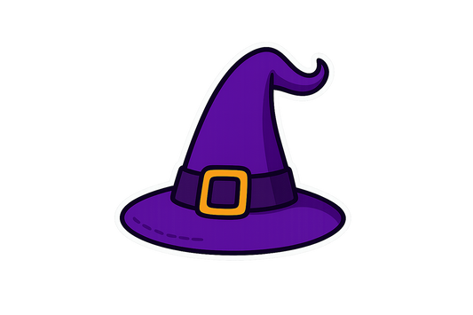 Witch’s Hat Sticker Decal Vinyl Laptop Car Window Bumper AUTO Water Bottle Helmets Waterproof Cartoon Buckle