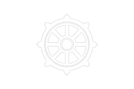 Golden Dharma Wheel Sticker Decal Vinyl Laptop Car Window Bumper AUTO Water Bottle Helmets Waterproof Spiritual Symbol