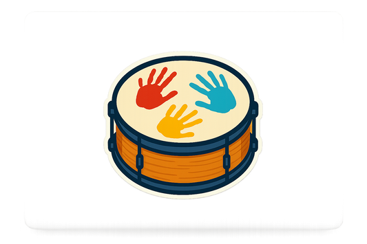 Drum Sticker Decal Vinyl Laptop Car Window Bumper AUTO Water Bottle Helmets Waterproof Handprints