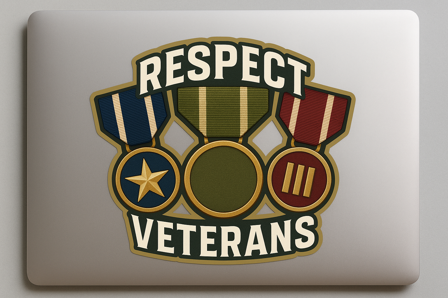 Military Medals Sticker Decal Vinyl Laptop Car Window Bumper AUTO Water Bottle Helmets Waterproof Veterans Respect