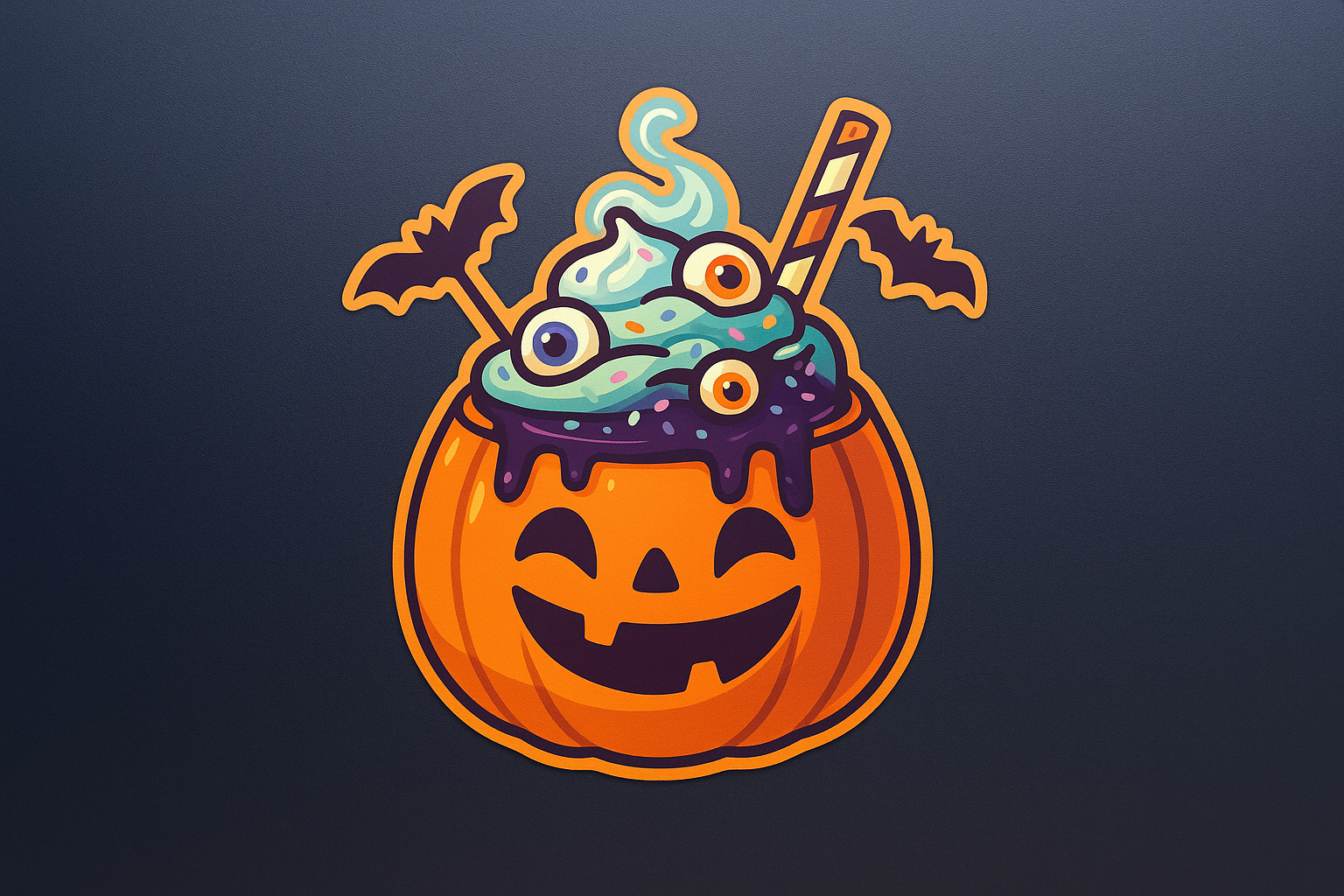 Pumpkin Milkshake Sticker Decal Vinyl Laptop Car Window Bumper AUTO Water Bottle Helmets Waterproof Halloween