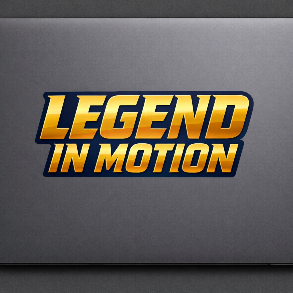 Legend in Motion Sticker Decal Vinyl Laptop Car Window Bumper AUTO Water Bottle Helmets Waterproof Font Design