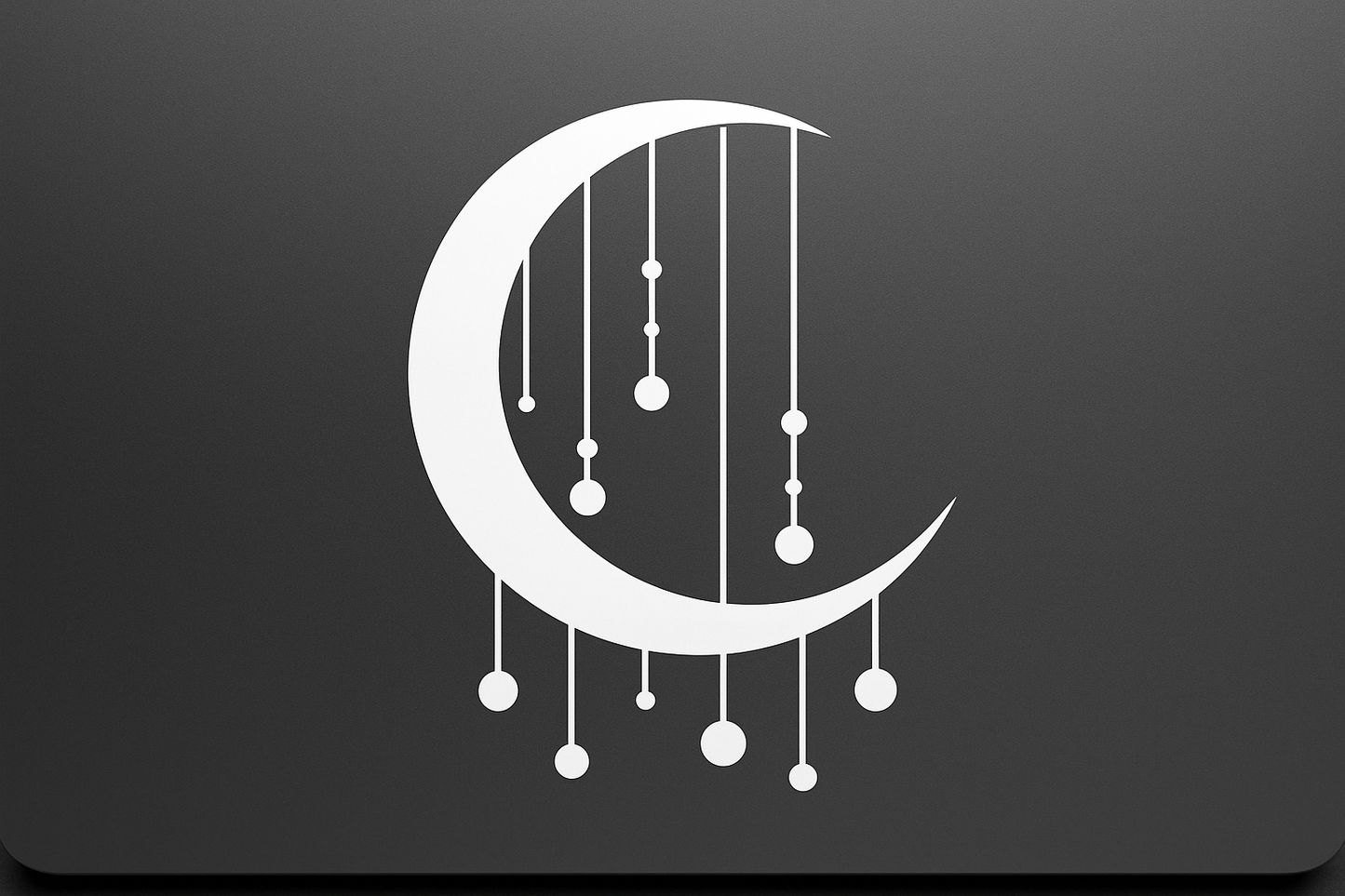 Silver Crescent Moon Hanging Lights Sticker Decal Vinyl Laptop Car Window Bumper AUTO Water Bottle Helmets Waterproof